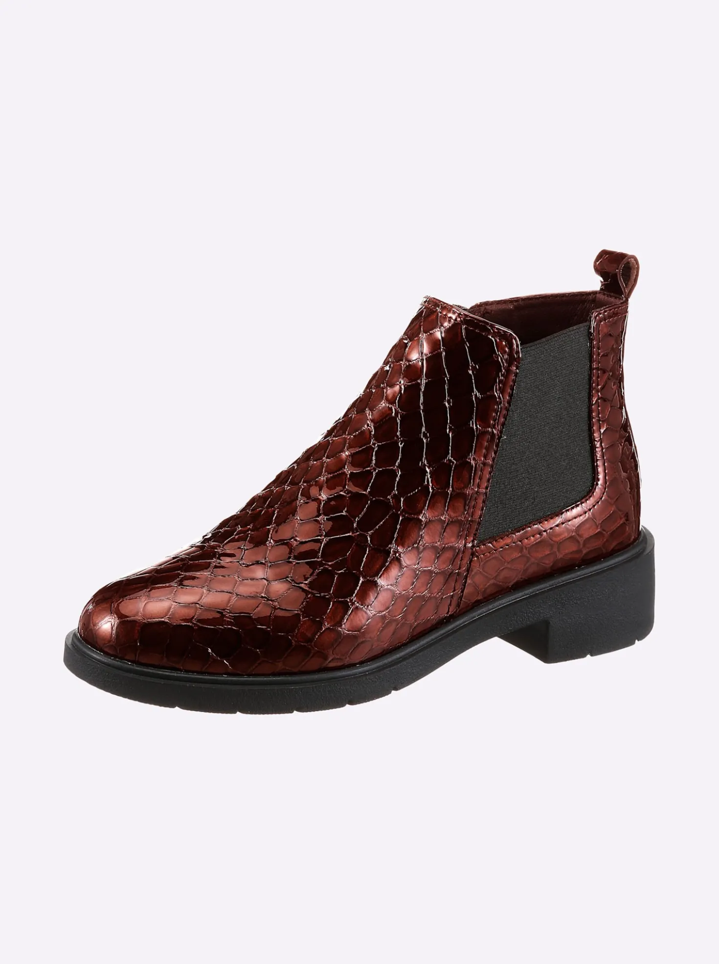Stiefelette mit Prägung im Kroko-Look