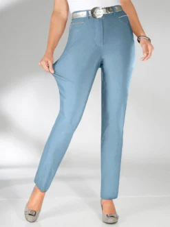 Stretch-Hose mit Zier-Taschen vorne