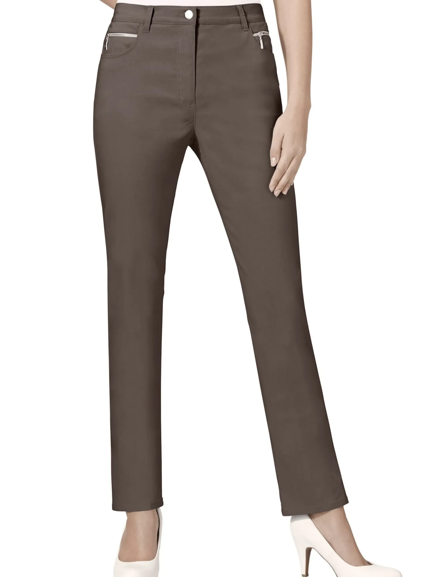 Stretch-Hose mit Zier-Taschen vorne