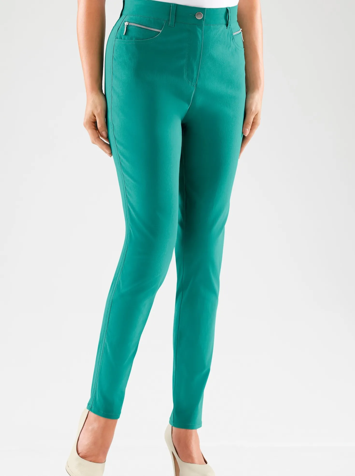 Stretch-Hose mit Zier-Taschen vorne