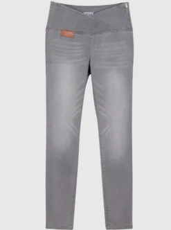 Stretch-Jeans mit überlappendem Bund