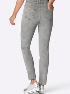 Stretch-Jeans mit Glitzersteinchen