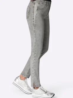 Stretch-Jeans mit Glitzersteinchen