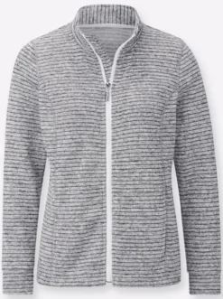 Strickfleecejacke mit Nahttaschen