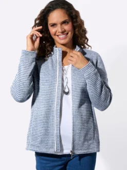 Strickfleecejacke mit Nahttaschen