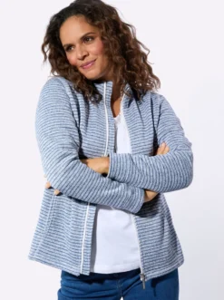 Strickfleecejacke mit Nahttaschen