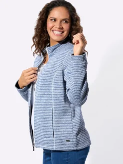 Strickfleecejacke mit Nahttaschen