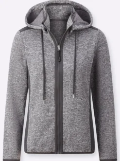 Strickfleecejacke mit seitlichen Strick-Einsätzen