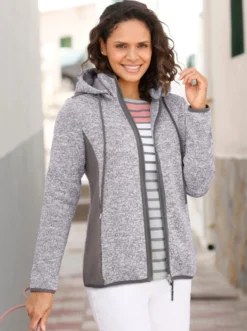 Strickfleecejacke mit seitlichen Strick-Einsätzen