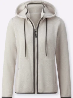 Strickfleecejacke mit seitlichen Strick-Einsätzen