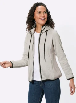 Strickfleecejacke mit seitlichen Strick-Einsätzen