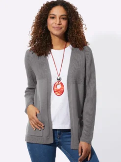 Strickjacke in langer, offener Form