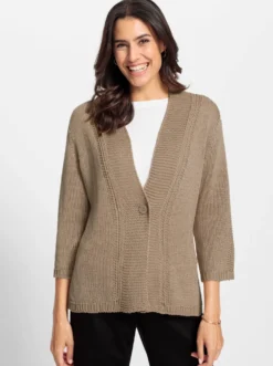 Strickjacke in pflegeleichtem Bändchengarn