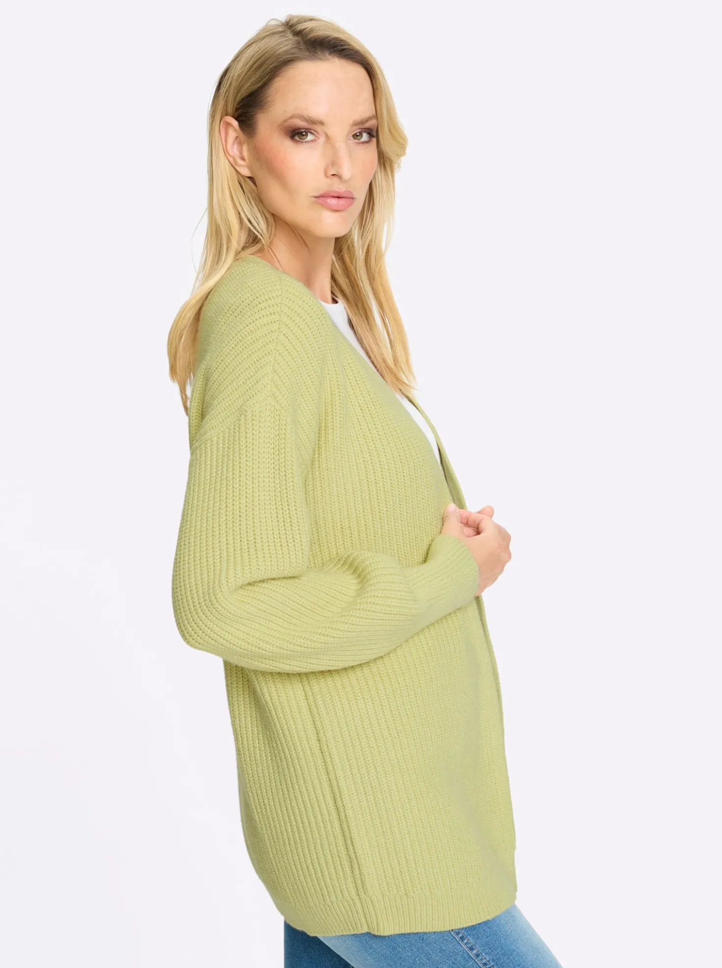 Strickjacke in Ripp-Optik