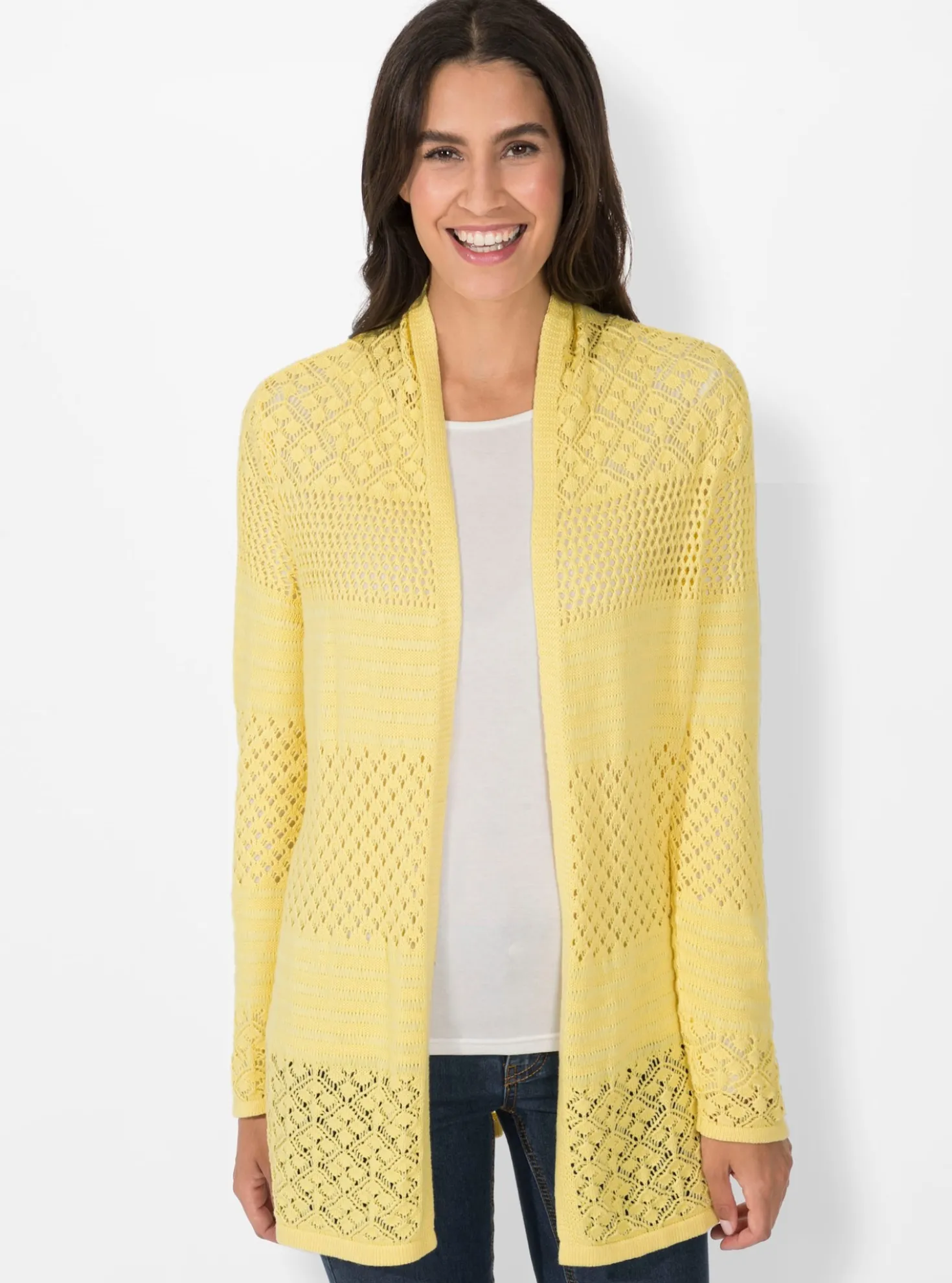 Strickjacke mit Ajour-Muster