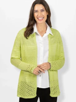 Strickjacke mit Ajour-Muster