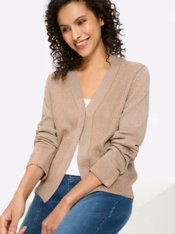 Strickjacke mit Druckknopf-Verschluss