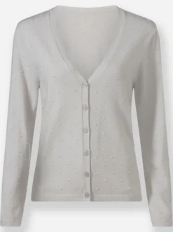Strickjacke mit 3D-Tupfen