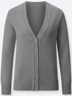 Strickjacke mit farblich abgestimmten Knöpfen