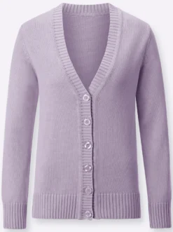 Strickjacke mit farblich abgestimmten Knöpfen