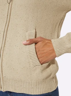 Strickjacke mit Glanzgarn und Pailletten