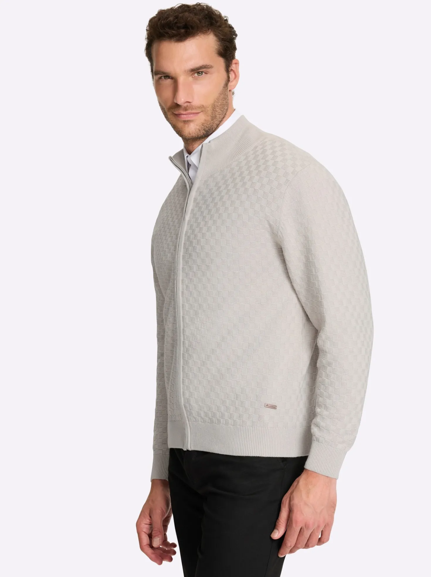 Strickjacke mit verdecktem Reißverschluss