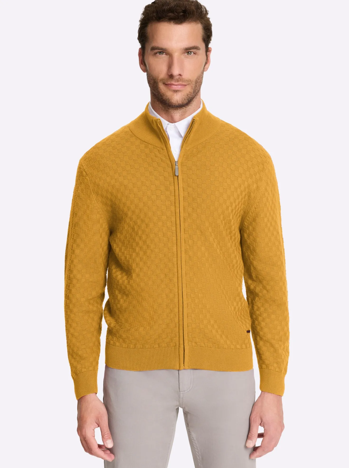Strickjacke mit verdecktem Reißverschluss