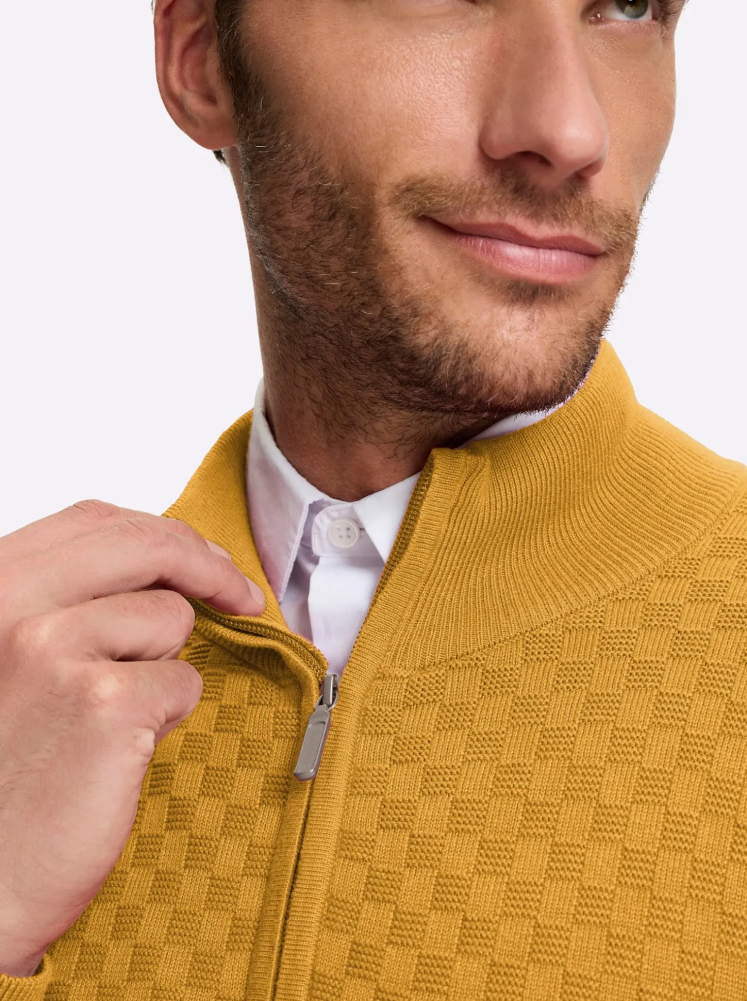 Strickjacke mit verdecktem Reißverschluss