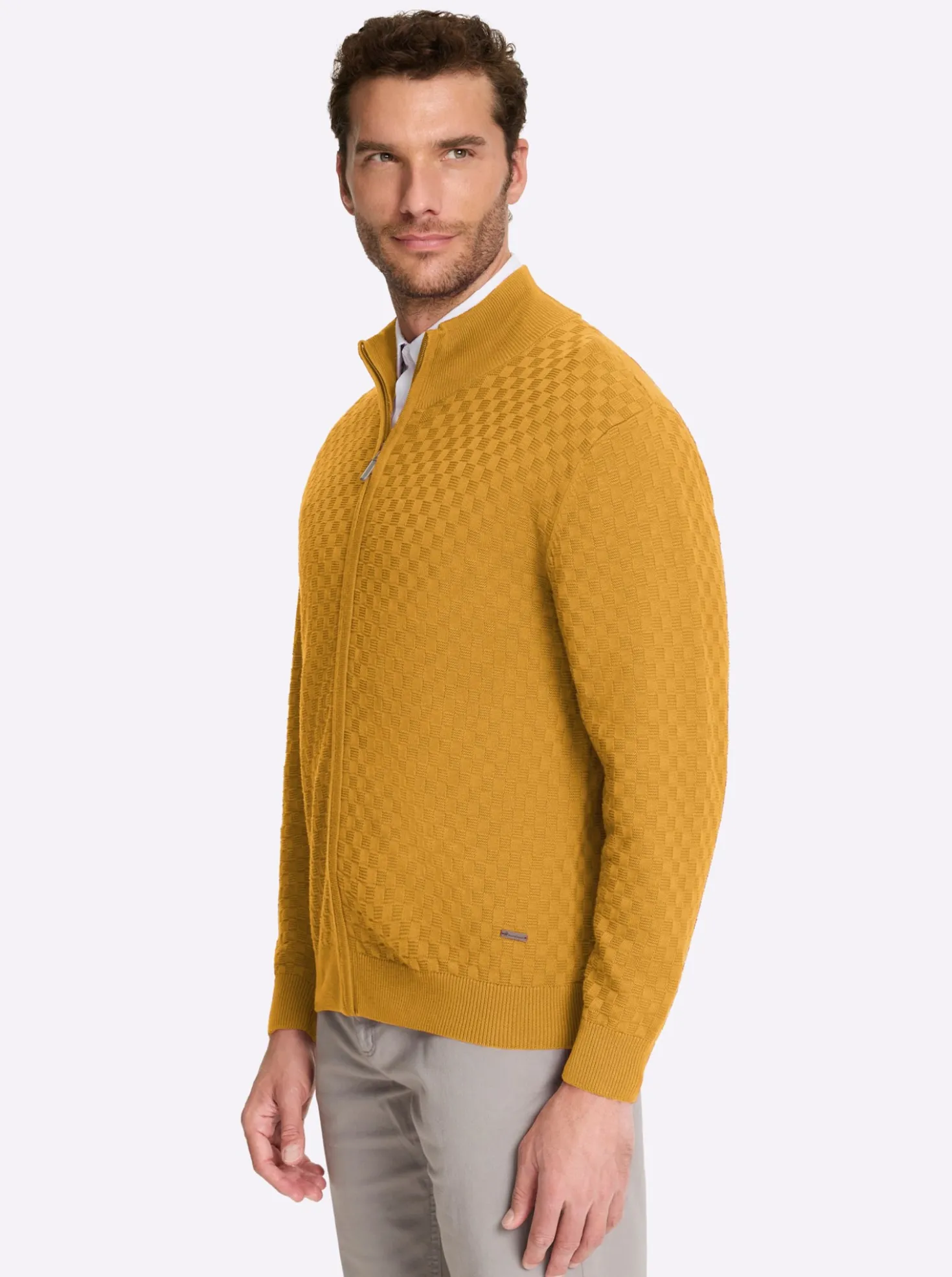 Strickjacke mit verdecktem Reißverschluss