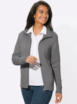 Strickjacke mit 2-Wege-Reißverschluss