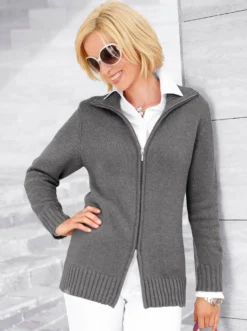 Strickjacke mit 2-Wege-Reißverschluss