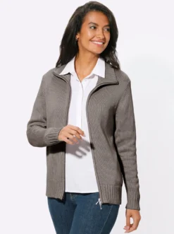 Strickjacke mit 2-Wege-Reißverschluss