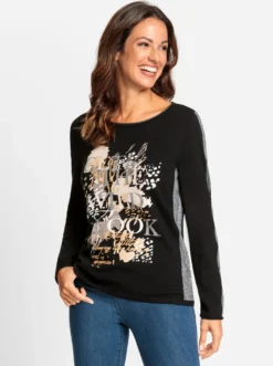 Strickpullover mit Glitzersteinchen