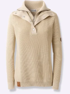 Strickpullover mit Troyerkragen