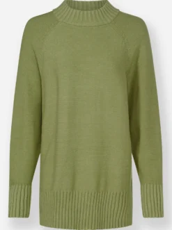 Strickpullover mit Zierknopfleiste im Rücken
