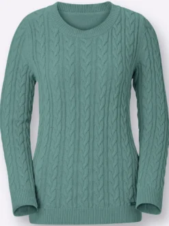 Strickpullover mit Zopfmuster