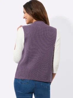 Strickweste mit Ripp-Abschlüssen