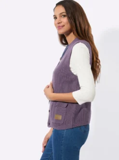 Strickweste mit Ripp-Abschlüssen