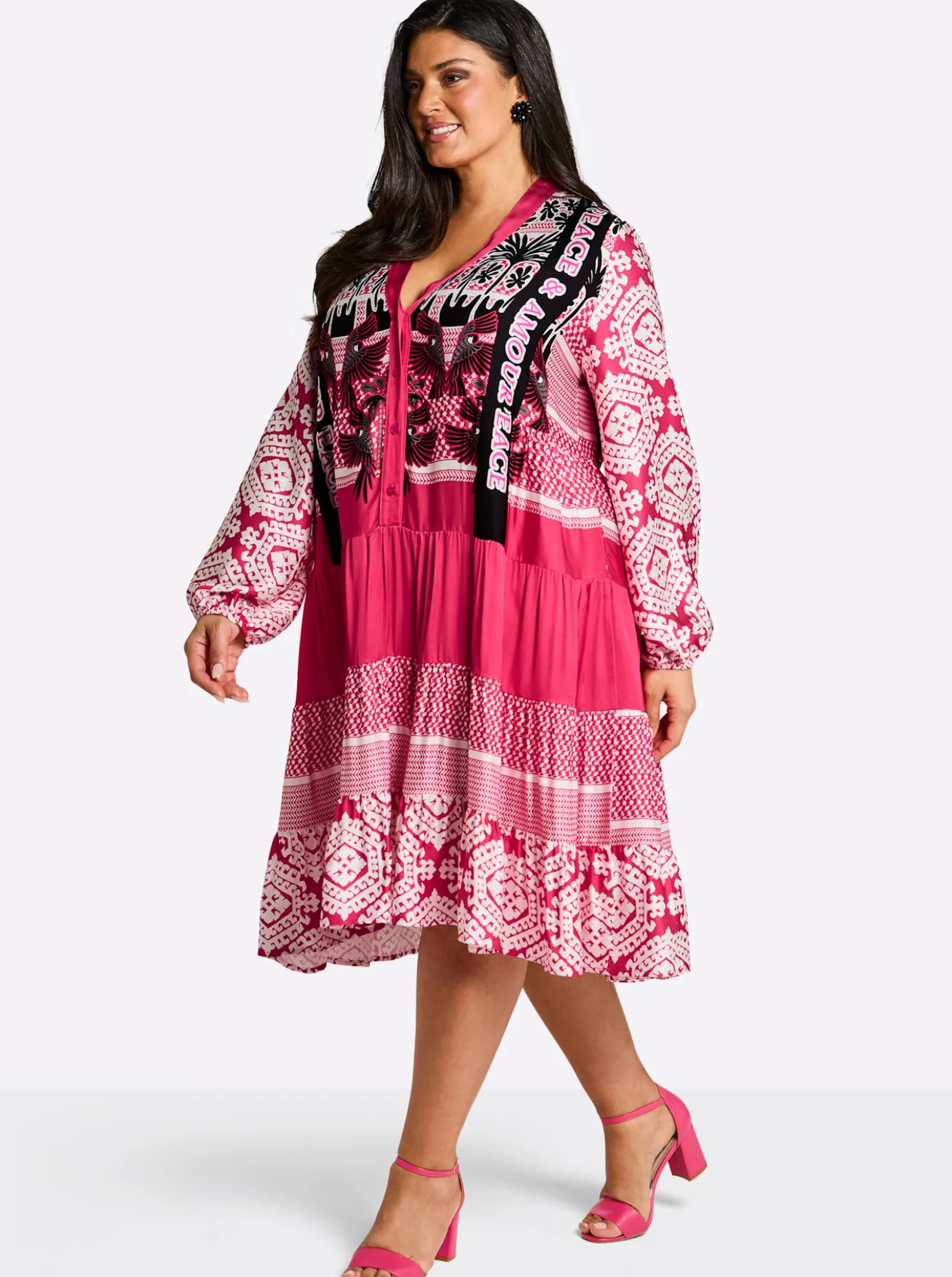 Stufenkleid in Knielänge