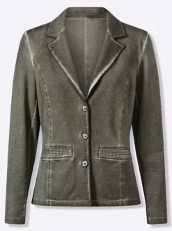 Sweatblazer mit Ziersteinen