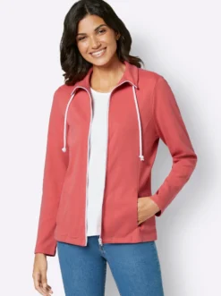 Sweatjacke aus Interlock-Jersey, formstabil
