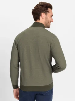 Sweatjacke in diagonal gerippter Struktur