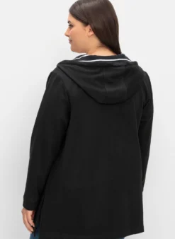 Sweatjacke in Longform, innen angeraut