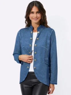Sweatjacke in Oil-dyed-Optik