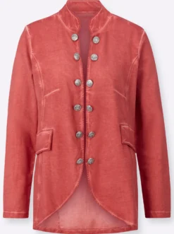 Sweatjacke in Oil-dyed-Optik