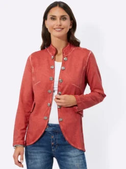 Sweatjacke in Oil-dyed-Optik