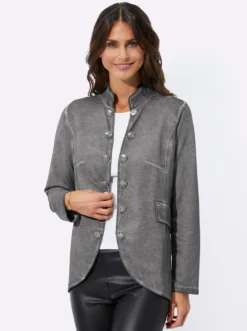Sweatjacke in Oil-dyed-Optik