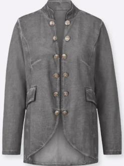 Sweatjacke in Oil-dyed-Optik