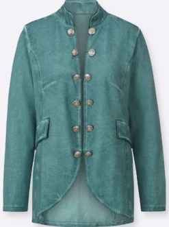 Sweatjacke in Oil-dyed-Optik