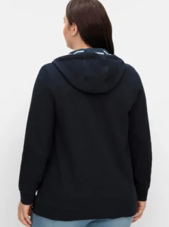 Sweatjacke in Waffelpiqué-Struktur